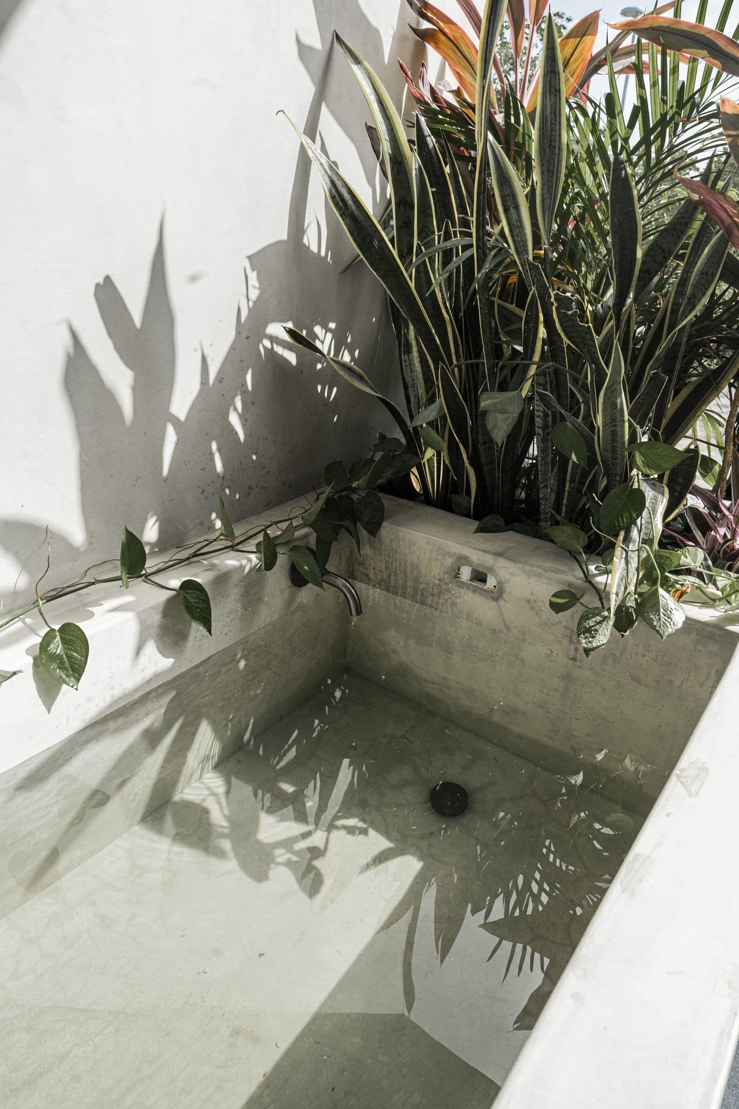 Private plunge tub on the suite terrace