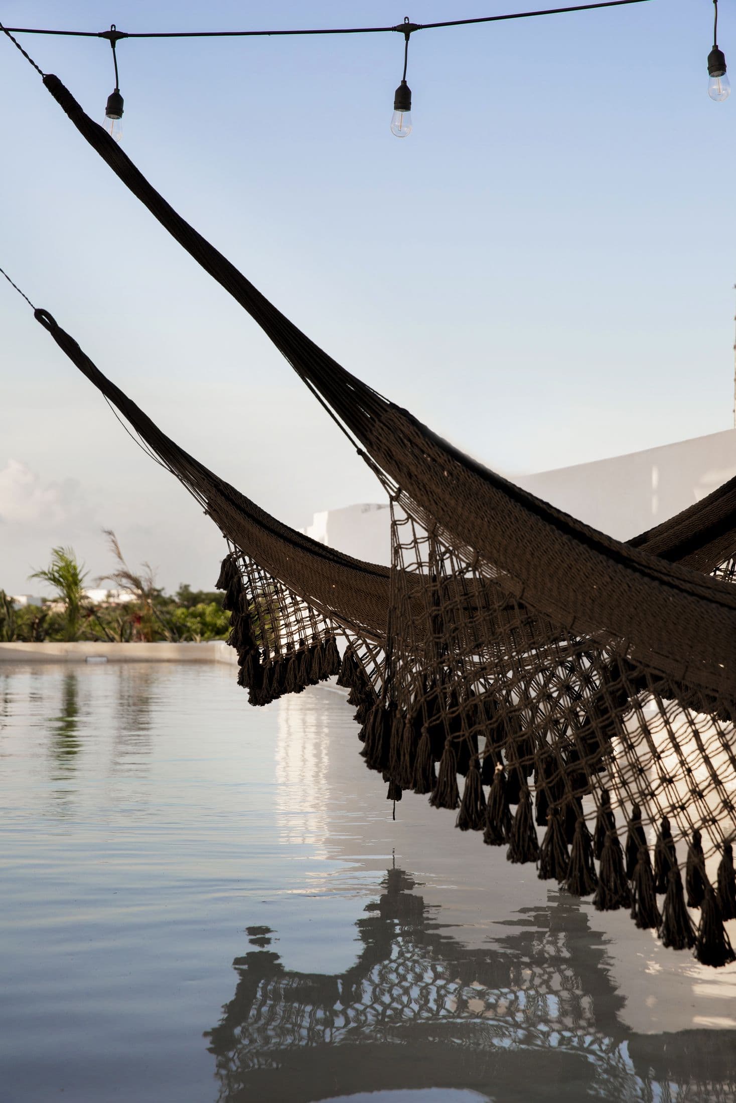 Hammock over the rooftop pool