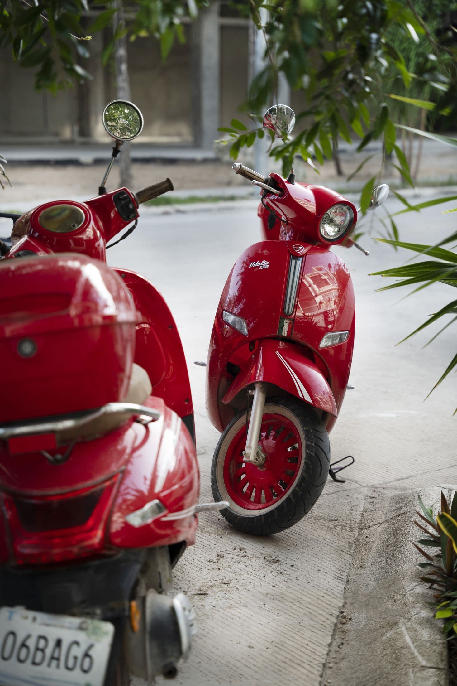 Scooters parked on the corridor